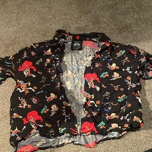 Forever 21 space jam cropped button up size m